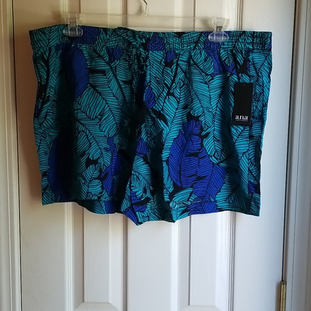 *NWT ANA PALM PRINT PULL ON SHORTS SZ XXLT